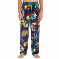 15C746: Boys Super Soft Printed Fleece Lounge Pant- Navy Gamer (9-13 Years)